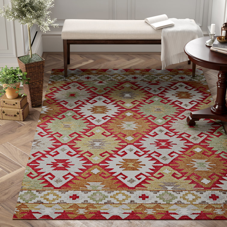 Union Rustic Manila Southwestern Handmade Looped/Hooked Cranberry Area Rug & Reviews Wayfair